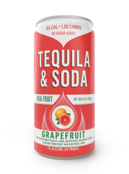 DULCE VIDA GRAPEFRUIT TEQUILA AND SODA - 200ML 4 CANS