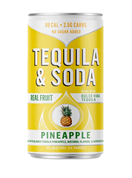 DULCE VIDA PINEAPPLE TEQUILA AND SODA - 200ML 4 CANS