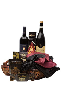 A WINE COLLECTION GIFT BASKET      