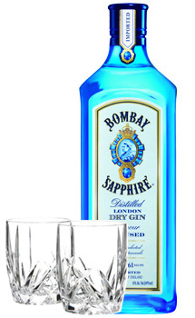 Bombay Sapphire Gin with Marquis by Waterford Glasses