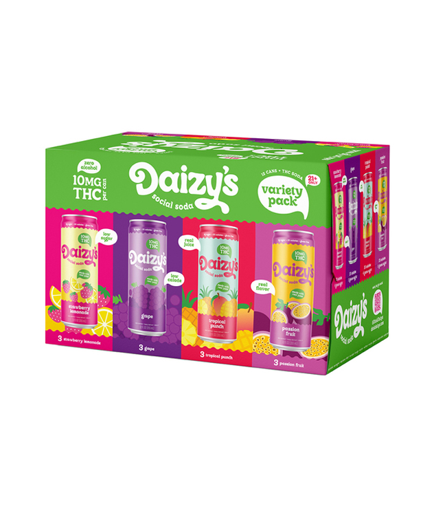 Daizy's Social Soda Variety Pack THC 10MG RTD (12 Pack)