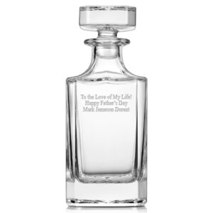 Engravable Square Whiskey Decanter 750ml