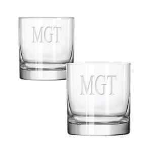 Engravable Old Fashioned Classic Whiskey Rocks Glasses, Set of 2